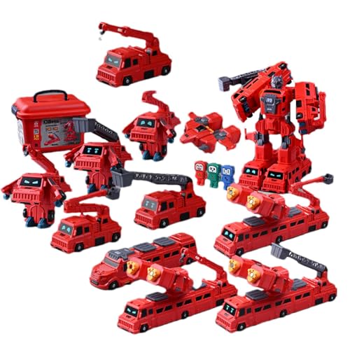 Verwandelndes Roboterspielzeug für Kinder, zusammengebautes Spielzeug mit magnetischem Transformationsauto | Feuerwehrauto-Spielzeug-Magnetbausätze,Magnetisches Spielzeug, pädagogisches Stielspielzeug von Vibhgtf