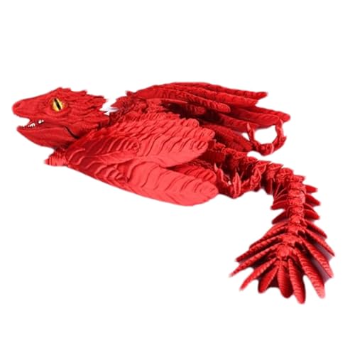 Vibhgtf Drache bedruckt, beweglicher Drache, bedruckt, Feder-Detail, beweglicher Drache, beweglich, beweglich, bewegliches Drachenspielzeug, einzigartige bewegliche Sammelfigur Vibhgtf Drache bedruckt, beweglicher Drache, bedruckt, Feder-Detail, beweglicher Drache, beweglich, beweglich, bewegliches Drachenspielzeug, einzigartige bewegliche Sammelfigur von Vibhgtf
