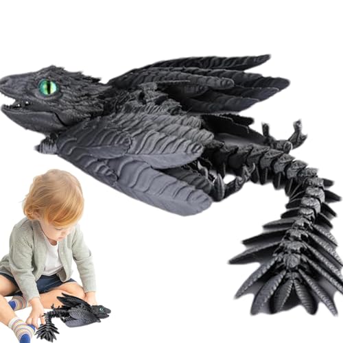 Vibhgtf Drache bedruckt, flexibel, Drache bedruckt, mehrgelenkiger Drache mit Federdetails, bewegliches Drachenspielzeug, einzigartige bewegliche Sammelfigur für CreativeFidget Vibhgtf Drache bedruckt, flexibel, Drache bedruckt, mehrgelenkiger Drache mit Federdetails, bewegliches Drachenspielzeug, einzigartige bewegliche Sammelfigur für CreativeFidget von Vibhgtf
