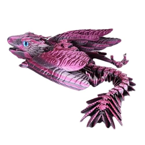 Vibhgtf Drachenspielzeug, bedruckt, Drachenspielzeug, bedruckt, Feder-Detail, beweglicher Drache, bewegliches Drachenspielzeug, Sammelfigur Vibhgtf Drachenspielzeug, bedruckt, Drachenspielzeug, bedruckt, Feder-Detail, beweglicher Drache, bewegliches Drachenspielzeug, Sammelfigur von Vibhgtf