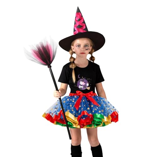 Vibhgtf Halloween Hexenrock - 3-teiliges Halloween-Kostüm | Hexenkostüm für Damen, Halloween-Rock für Kostümpartys, Halloween-Hexenrock von Vibhgtf