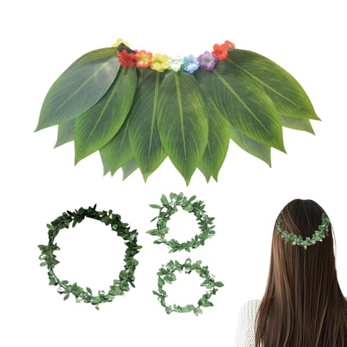 Vibhgtf Hawaii Kostüm,Hawaii-Outfit - Tropisches Atmungsaktives Realistisches Blatt-Kopfband Und Armband Für Resortkleidung, Sommerfeste, Und Pool Vibhgtf Hawaii Kostüm,Hawaii-Outfit - Tropisches Atmungsaktives Realistisches Blatt-Kopfband Und Armband Für Resortkleidung, Sommerfeste, Und Pool von Vibhgtf