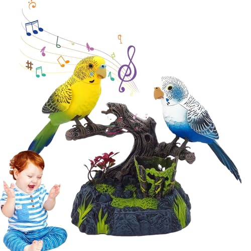 Vibhgtf Kontrollieren Sie die Papageien, der Audio-aktivierte Wellensittich wiederholt, was Sie auf einem Schreibtisch mit Ästen und im Garten, Parrot sprechen, realistischer Gesang und quietschender Vibhgtf Kontrollieren Sie die Papageien, der Audio-aktivierte Wellensittich wiederholt, was Sie auf einem Schreibtisch mit Ästen und im Garten, Parrot sprechen, realistischer Gesang und quietschender von Vibhgtf