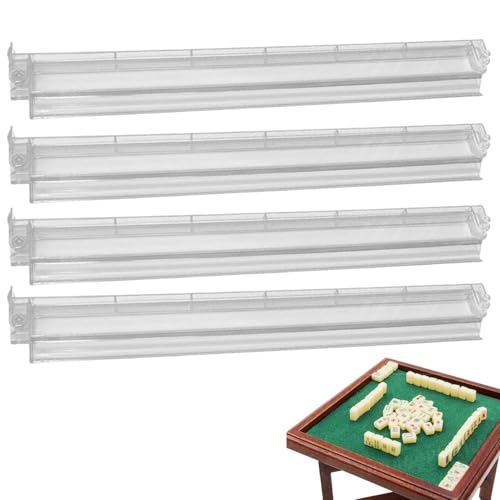 Vibhgtf Mahjong-Schieber und -Rücken – Mahjong-Ständer aus Acryl mit Schiebern, Ständer für Partys, 4er-Set -Steinhalter aus Acryl für Erwachsene, Spielzubehör von Vibhgtf