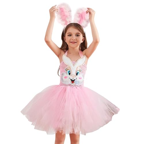 Vibhgtf Osterhasenkostüm für Mädchen, Tutu-Kleid mit Hasenohren für Mädchen, mit Tutu-Haarreif für Halloween, Mädchen Vibhgtf Osterhasenkostüm für Mädchen, Tutu-Kleid mit Hasenohren für Mädchen, mit Tutu-Haarreif für Halloween, Mädchen von Vibhgtf