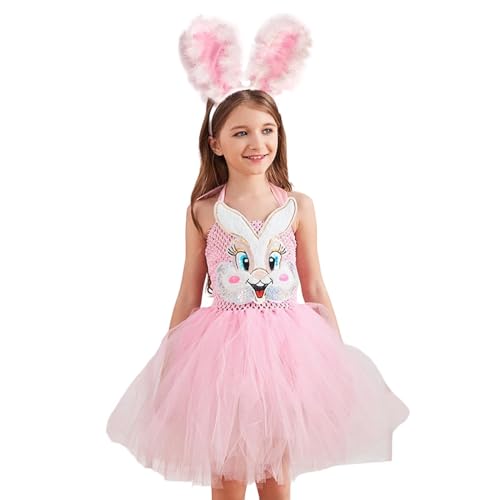 Vibhgtf Osterhasenkostüm für Mädchen, Tutu-Kleid mit Hasenohren für Mädchen, mit Tutu-Haarreif für Halloween, Mädchen Vibhgtf Osterhasenkostüm für Mädchen, Tutu-Kleid mit Hasenohren für Mädchen, mit Tutu-Haarreif für Halloween, Mädchen von Vibhgtf