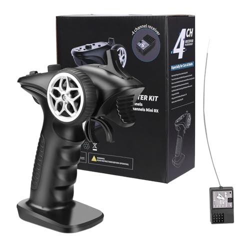 Vibhgtf RC-Sender und -Empfänger | RC-Auto-Funksender und -Empfänger | RC-Sender und -Empfänger, 2,4-GHz-Fernsteuerung für RC-Crawler, Drifter, Autos und Boote von Vibhgtf