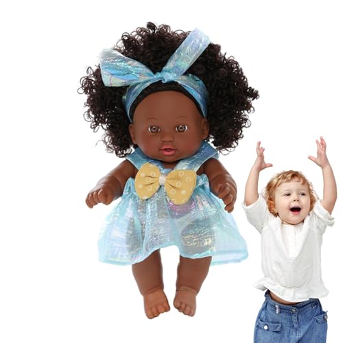 Vibhgtf Realistische, afrikanische Puppe, schwarz, mit Stoffkörper, multikulturelle Spielzeugpuppe mit beweglichen Gliedmaßen, weich und liebenswert zum Geburtstag Vibhgtf Realistische, afrikanische Puppe, schwarz, mit Stoffkörper, multikulturelle Spielzeugpuppe mit beweglichen Gliedmaßen, weich und liebenswert zum Geburtstag von Vibhgtf