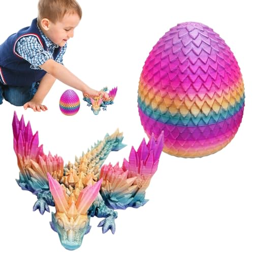 Vibhgtf Regenbogen-Ei, Drachenei, bedruckt, realistisches Drachenspielzeug, bewegliche Gelenke lindern Stress, Drache, Heimdekoration, Fidget Toy Vibhgtf Regenbogen-Ei, Drachenei, bedruckt, realistisches Drachenspielzeug, bewegliche Gelenke lindern Stress, Drache, Heimdekoration, Fidget Toy von Vibhgtf