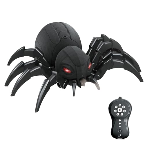 Vibhgtf Spinne mit Fernbedienung: Spinne mit Fernbedienung, Biene mit Fernbedienung, mit coolen Lichtern und Krabbelakung mit allen realistischen Funktionen von Vibhgtf