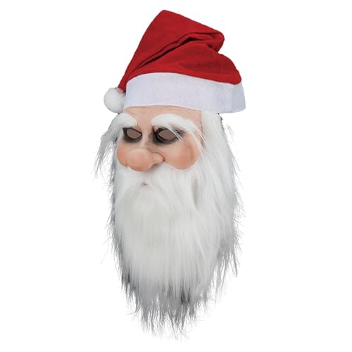 Weihnachtsmannmaske für Erwachsene, Weihnachtsmann-Maske, Weihnachtsmaske, Cosplay-Maske, Latexmaske mit rotem Barthut, Vollgesichtsmaske für Halloween-Party Weihnachtsmannmaske für Erwachsene, Weihnachtsmann-Maske, Weihnachtsmaske, Cosplay-Maske, Latexmaske mit rotem Barthut, Vollgesichtsmaske für Halloween-Party von Vibhgtf