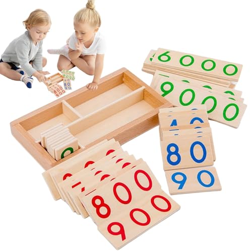 Zahlenspielzeug für Kinder, buntes Zählen, interaktives Lernbrett, 1-9000 Puzzle-Brett aus Holz, pädagogisches Spielzeug für Babys und Kleinkinder von Vibhgtf