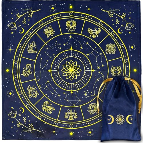 VIBRATIS Wahrsagetuch 60 cm – Samt-Altartuch für Tarot, Pendel & Wahrsagerei – Perfekt für Kartenlegen & spirituelle Rituale – Inkl. Beutel VIBRATIS Wahrsagetuch 60 cm – Samt-Altartuch für Tarot, Pendel & Wahrsagerei – Perfekt für Kartenlegen & spirituelle Rituale – Inkl. Beutel von Vibratis