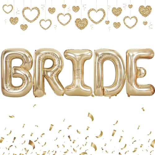 101,6 cm hellgoldene Brautballons, große Champagner-Gold-Buchstaben-Ballons für Junggesellinnenabschied, Brautparty, Folienballon für Hochzeit, Verlobung, zukünftige Braut 101,6 cm hellgoldene Brautballons, große Champagner-Gold-Buchstaben-Ballons für Junggesellinnenabschied, Brautparty, Folienballon für Hochzeit, Verlobung, zukünftige Braut von Vibzox
