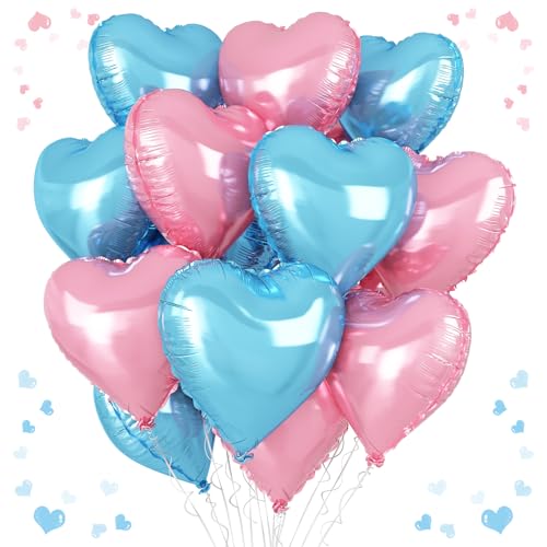 Folienherzballons Puderblau von Vibzox