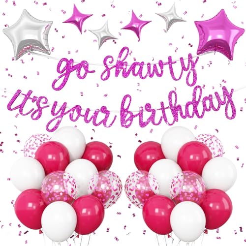 „Go Shawty, es ist dein Geburtstag Ballonbanner, Rosarot von Vibzox