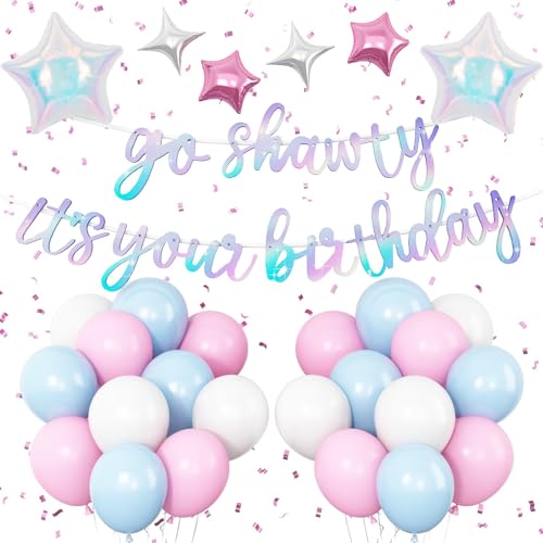 „Go Shawty, es ist dein Geburtstag Ballonbanner, Schillernd von Vibzox