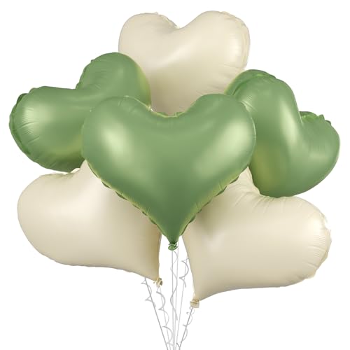 Herz-Luftballons, 6 Stück, 61 cm, Herz-Folienballons für Geburtstag, Hochzeit, Babyparty, Jahrestag, Party-Dekorationen von Vibzox