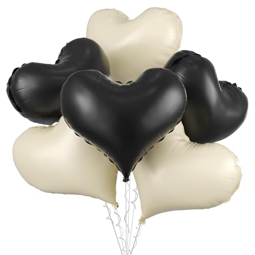 Herz-Luftballons, 6 Stück, 61 cm, große Herz-Folienballons für Geburtstag, Hochzeit, Babyparty, Jahrestag, Party-Dekorationen von Vibzox
