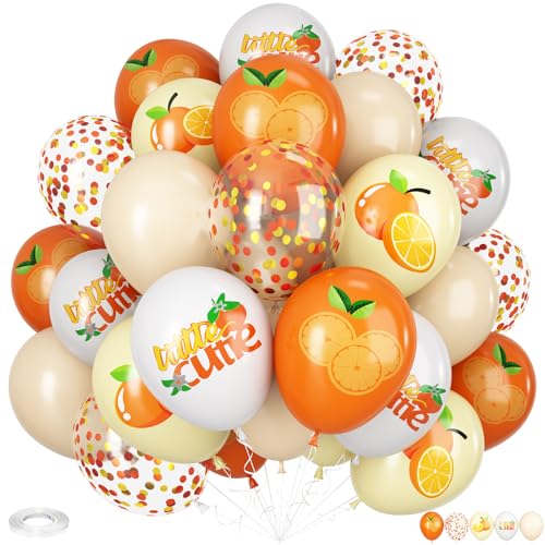Luftballons mit orangefarbenem Druck, 30 Stück, 30,5 cm, orangefarbener Druck mit gelb-weißen Konfetti-Ballons für Babyparty, Sommer, Geburtstag, Obst-Mottoparty-Dekorationen Luftballons mit orangefarbenem Druck, 30 Stück, 30,5 cm, orangefarbener Druck mit gelb-weißen Konfetti-Ballons für Babyparty, Sommer, Geburtstag, Obst-Mottoparty-Dekorationen von Vibzox