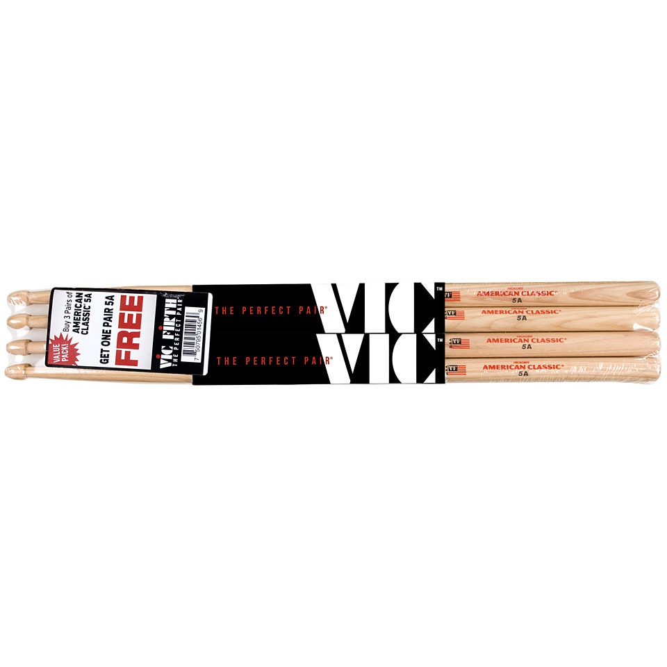 Vic Firth American Classic Hickory 5A Value Pack VFP5A3-5A Drumsticks von Vic Firth