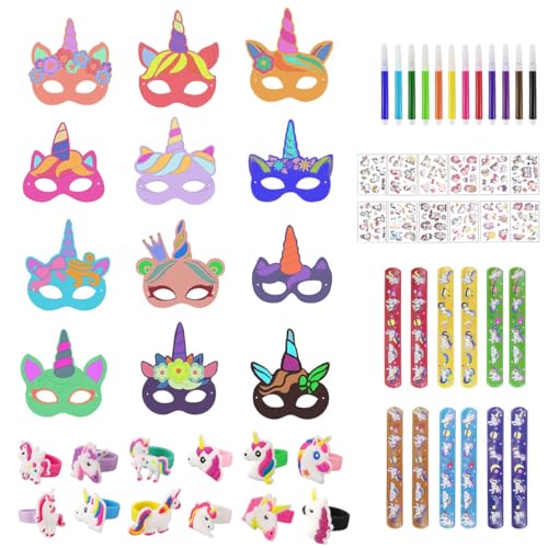 VicBou 12 Stücke Einhornmasken Kinder Bastelset, Leer Unicorn Papiermasken 12 Farbigen Stiften 12 Einhorn Silikonarmbänder für Geburtstage Weihnachten Halloween Karneval Motto Party Mitgebsel VicBou 12 Stücke Einhornmasken Kinder Bastelset, Leer Unicorn Papiermasken 12 Farbigen Stiften 12 Einhorn Silikonarmbänder für Geburtstage Weihnachten Halloween Karneval Motto Party Mitgebsel von VicBou