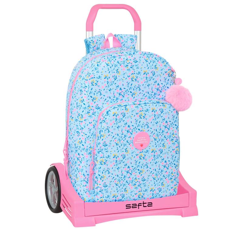Schulrucksack mit Rädern Vicky Martín Berrocal Paraíso Blau Rosa 30 x 46 x 14 cm von Vicky Martín Berrocal