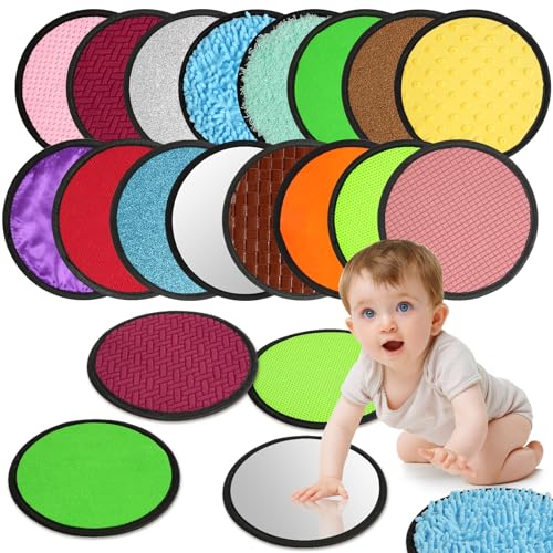 Vicloon 16PCS Sensorik Matten Kinder, Sinnesmatten für Autistische Kinder, Taktile Scheiben, Multisensorisches Textur Spielzeug, Set Fühlspiel als Montessori Sensorik Matten (Rund) von Vicloon