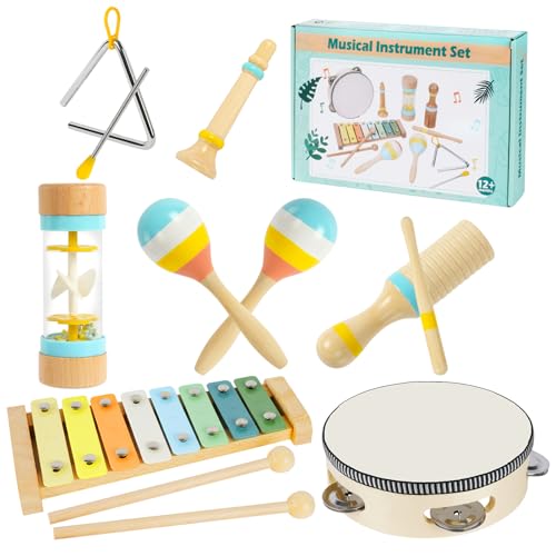 Vicloon 7 in 1 Musikinstrumente für Kinder, Montessori Holzspielzeug für Kinder ab 3 Jahre, Percussion Instrumente, Trommel, Xylophone, Weihnachts und Geburtstagsgeschenk für Jungen & Mädchen 1+ Jahre Vicloon 7 in 1 Musikinstrumente für Kinder, Montessori Holzspielzeug für Kinder ab 3 Jahre, Percussion Instrumente, Trommel, Xylophone, Weihnachts und Geburtstagsgeschenk für Jungen & Mädchen 1+ Jahre von Vicloon