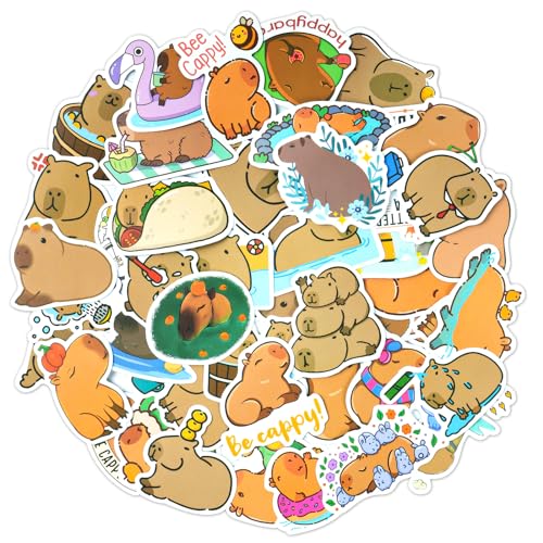 Vicloon Aufkleber für Kinder, 50 süße Capybara-Aufkleber, Wasserfeste Aaufkleber für Erwachsene und Kinder, wasserfeste Vinylaufkleber für Laptop, Skateboard, Telefon, Notebook, Teenager Aufkleber Vicloon Aufkleber für Kinder, 50 süße Capybara-Aufkleber, Wasserfeste Aaufkleber für Erwachsene und Kinder, wasserfeste Vinylaufkleber für Laptop, Skateboard, Telefon, Notebook, Teenager Aufkleber von Vicloon