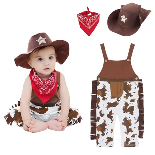 Vicloon Cowboy Kostüm Kleidung Verkleidung mit Bandana Rot und Hut, Cowboy Kostüm Kinder, Western Outfits Set Kinder Kostüm, Karneval-Kostüm Kinderkostüm Geschenk für Jungen oder Mädchen Vicloon Cowboy Kostüm Kleidung Verkleidung mit Bandana Rot und Hut, Cowboy Kostüm Kinder, Western Outfits Set Kinder Kostüm, Karneval-Kostüm Kinderkostüm Geschenk für Jungen oder Mädchen von Vicloon