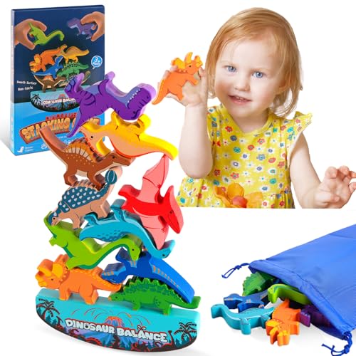 Vicloon Dinosaurier Stapelspielzeug aus Holz, Montessori Holzspielzeug ab 2 3 4 5 Jahren, Balancieren Stapelspielzeug Motorikspielzeug Lernspiele, Geschenk für Mädchen Junge (Groß) Vicloon Dinosaurier Stapelspielzeug aus Holz, Montessori Holzspielzeug ab 2 3 4 5 Jahren, Balancieren Stapelspielzeug Motorikspielzeug Lernspiele, Geschenk für Mädchen Junge (Groß) von Vicloon