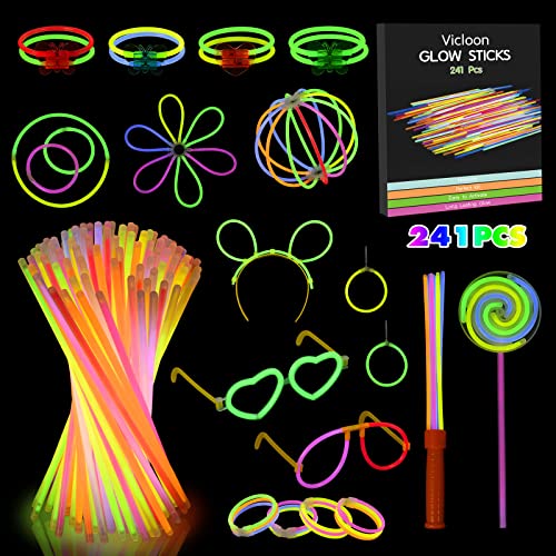 Vicloon Knicklichter,241 Stück knicklichter party set,knicklichter mit verbinder,Brillen, Ohrringe, viel Zubehör,glow sticks party pack für Hochzeiten Geburtstage Festivals Party… Vicloon Knicklichter,241 Stück knicklichter party set,knicklichter mit verbinder,Brillen, Ohrringe, viel Zubehör,glow sticks party pack für Hochzeiten Geburtstage Festivals Party… von Vicloon