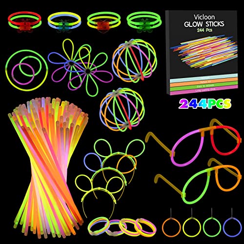 Vicloon Knicklichter,244 Stück knicklichter Party Set,knicklichter mit verbinder,Brillen, Ohrringe, viel Zubehör,Glow Sticks Party Pack für Hochzeiten Geburtstage Festivals Party… Vicloon Knicklichter,244 Stück knicklichter Party Set,knicklichter mit verbinder,Brillen, Ohrringe, viel Zubehör,Glow Sticks Party Pack für Hochzeiten Geburtstage Festivals Party… von Vicloon