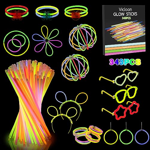 Vicloon Knicklichter,343 Stück knicklichter Party Set,knicklichter mit verbinder,Brillen, Ohrringe, viel Zubehör,Glow Sticks Party Pack für Hochzeiten Geburtstage Festivals Party Vicloon Knicklichter,343 Stück knicklichter Party Set,knicklichter mit verbinder,Brillen, Ohrringe, viel Zubehör,Glow Sticks Party Pack für Hochzeiten Geburtstage Festivals Party von Vicloon