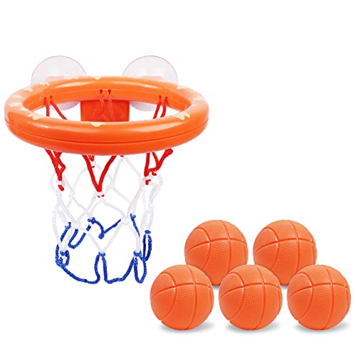 Vicloon Mini Basketballkorb mit 2 Saugnapf,5 Bälle, Badezimmer Basketballkorb,Wasserspielzeug Kinder Spielzeug,Mini Basketballkorb Set für Wohnzimmer/Bad/Schlafzimmer… von Vicloon