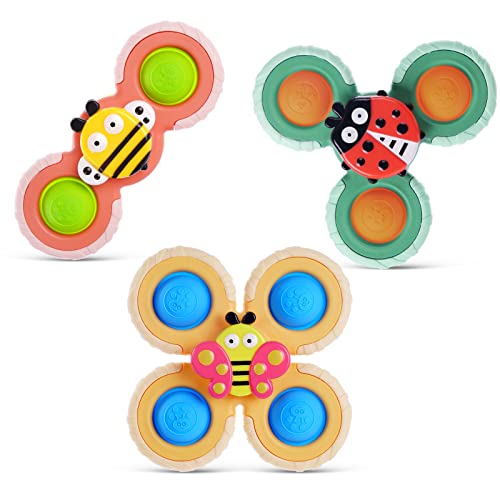Vicloon Saugnapf-Kreiselspielzeug, 3 Stück Saugnapfer Drehspielzeug mit Beißring aus Silikon, Baby Badespielzeug, Sensorisches Spielzeug Baby, Toys Geschenke für 1-3 Jahre Vicloon Saugnapf-Kreiselspielzeug, 3 Stück Saugnapfer Drehspielzeug mit Beißring aus Silikon, Baby Badespielzeug, Sensorisches Spielzeug Baby, Toys Geschenke für 1-3 Jahre von Vicloon