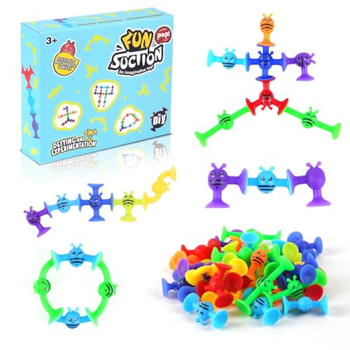 Vicloon Saugnapf Spielzeug, 38 Stück Badespielzeug Kinder Saugspielzeug, Montessori Spielzeug ab 3 Jahr, Kinder Badewannenspielzeug Silikon Bausteine Spielzeug Sensorik Spielzeug für 4-8 Jahre Vicloon Saugnapf Spielzeug, 38 Stück Badespielzeug Kinder Saugspielzeug, Montessori Spielzeug ab 3 Jahr, Kinder Badewannenspielzeug Silikon Bausteine Spielzeug Sensorik Spielzeug für 4-8 Jahre von Vicloon