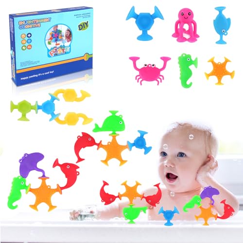 Vicloon Saugnapf Spielzeug, 50 Stück Badespielzeug Kinder Saugspielzeug Kinder Badewannenspielzeug Silikon Bausteine Spielzeug Montessori Spielzeug ab 3 Jahr, Sensorik Spielzeug für 4-8 Jahre Vicloon Saugnapf Spielzeug, 50 Stück Badespielzeug Kinder Saugspielzeug Kinder Badewannenspielzeug Silikon Bausteine Spielzeug Montessori Spielzeug ab 3 Jahr, Sensorik Spielzeug für 4-8 Jahre von Vicloon