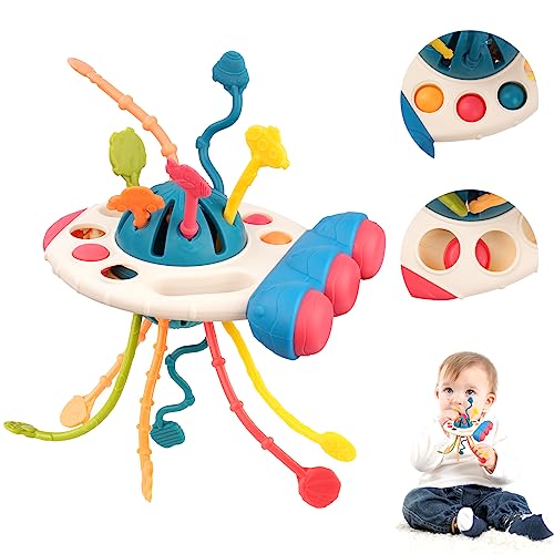 Vicloon Sensorisches Baby Spielzeug, Montessori Spielzeug ab 1 2 3, Sensorisches Baby Spielzeug Motorikspielzeug, Spielzeug ab 1 Jahr Sensorik Spielzeug, Silikon Zugschnur Aktivitätsspielzeug von Vicloon