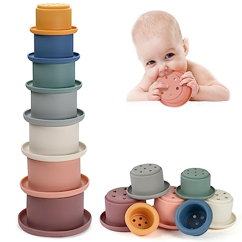 Vicloon Stapelbecher Spielzeug, Silikon Stapelbecher Baby Stapelturm mit 7 Bechern, Kinder Stapelturm Badespielzeug Sandspielzeug Becher, Silikon Spielzeug Baby BPA-frei, für Baby Spielzeug 6 Monate Vicloon Stapelbecher Spielzeug, Silikon Stapelbecher Baby Stapelturm mit 7 Bechern, Kinder Stapelturm Badespielzeug Sandspielzeug Becher, Silikon Spielzeug Baby BPA-frei, für Baby Spielzeug 6 Monate von Vicloon