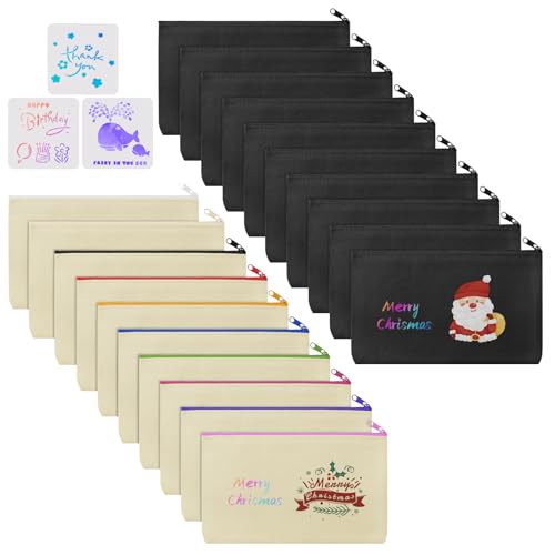 Vicloon Stoffbeutel zum Bemalen, 20pcs DIY Blanko Stoffbeutel, Mäppchen zum bemalen, Federmäppchen Blanko Kinder Federmäppchen Taschen Zum Bemalen Kinder Segeltuch Kosmetiktasche Vicloon Stoffbeutel zum Bemalen, 20pcs DIY Blanko Stoffbeutel, Mäppchen zum bemalen, Federmäppchen Blanko Kinder Federmäppchen Taschen Zum Bemalen Kinder Segeltuch Kosmetiktasche von Vicloon