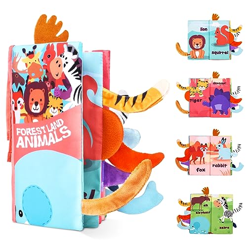 Vicloon Stoffbuch, Babybuch Quiet Book knisterbuch Stoffbuch fühlbuch, Bilderbuch aus Stoff für Baby, Wunderschön Gestaltetes Babyspielzeug, Weiches Knisterbuch für Babys, Baby Spielzeug 0 3 6 Monate von Vicloon