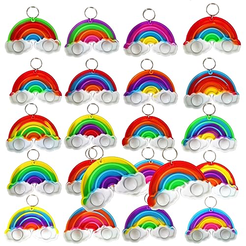 30 Stück (Schüler der Schule Geschenke und Party Favors) Bulk Mini Pop Keychain Regenbogen Fidget für Schüler Geburtstag Partybegünstigungen von Victgame