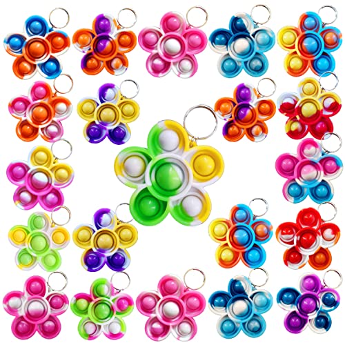 30 Stück (Schüler der Schule Geschenke und Party Favors) Bulk Mini Pop Keychain Blume Fidget für Schüler Geburtstag Partybegünstigungen von Victgame