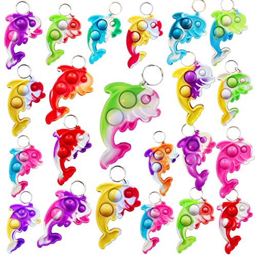 30 Stück (Schüler der Schule Geschenke und Party Favors) Bulk Mini Pop Keychain Delphin Fidget für Schüler Geburtstag Partybegünstigungen von Victgame