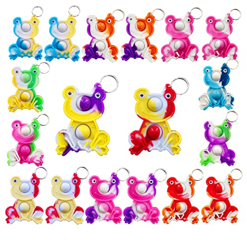 Victgame 30 Stück (Schüler der Schule Geschenke und Party Favors) Bulk Mini Pop Keychain Frosch Fidget für Schüler Geburtstag Partybegünstigungen von Victgame