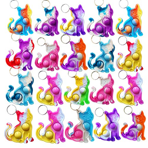30 Stück (Schüler der Schule Geschenke und Party Favors) Bulk Mini Pop Keychain Katze Fidget für Schüler Geburtstag Partybegünstigungen von Victgame