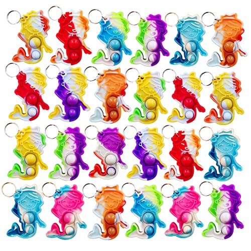 Victgame 30 Stück (Schüler der Schule Geschenke und Party Favors) Bulk Mini Pop Keychain Meerjungfrau Fidget für Schüler Geburtstag Partybegünstigungen von Victgame
