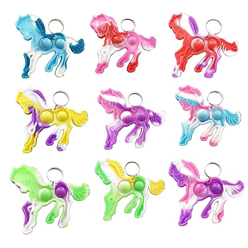 Victgame 30 Stück (Schüler der Schule Geschenke und Party Favors) Bulk Mini Pop Keychain Pferd Fidget für Schüler Geburtstag Partybegünstigungen von Victgame